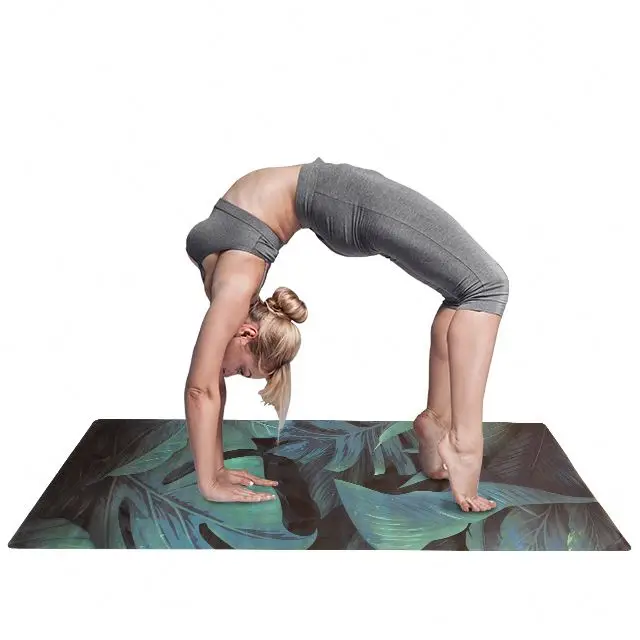 Natural Cheap Leopard Print Recycled Microfiber Large Strap Pattern Dropship Custom Yoga Mat With Design