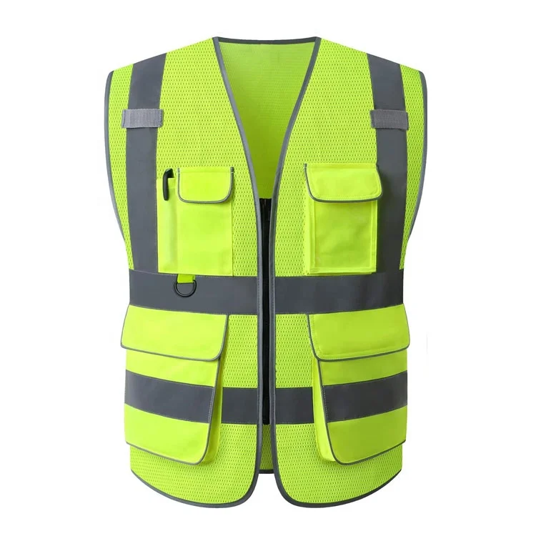 
High Visibility Mesh Reflective Safety Vest Reflective Vest Multi Pockets Workwear Safety 