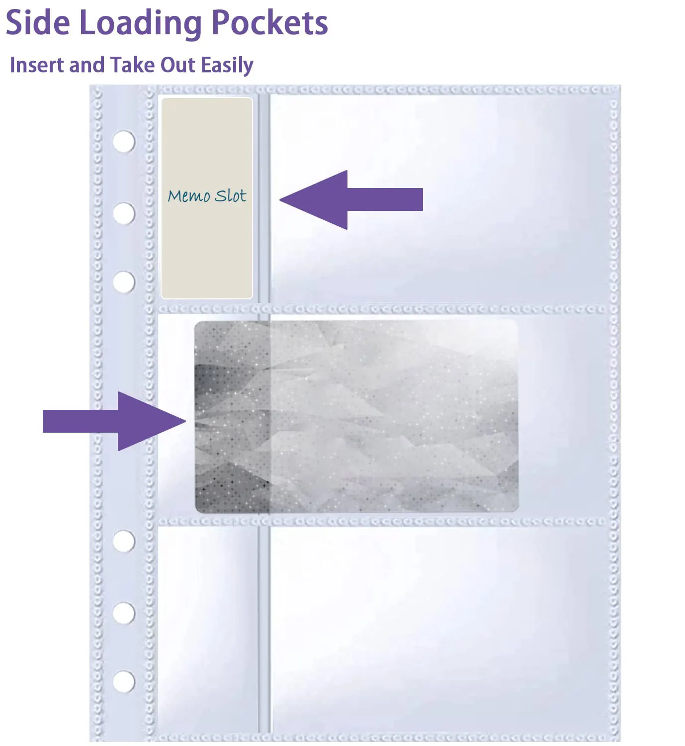 A5 Binder 6 кольцевых визитных карточек с прорезями для заметок 50 упаковок 300 карманов ультра-прозрачные рукава фотокарт 