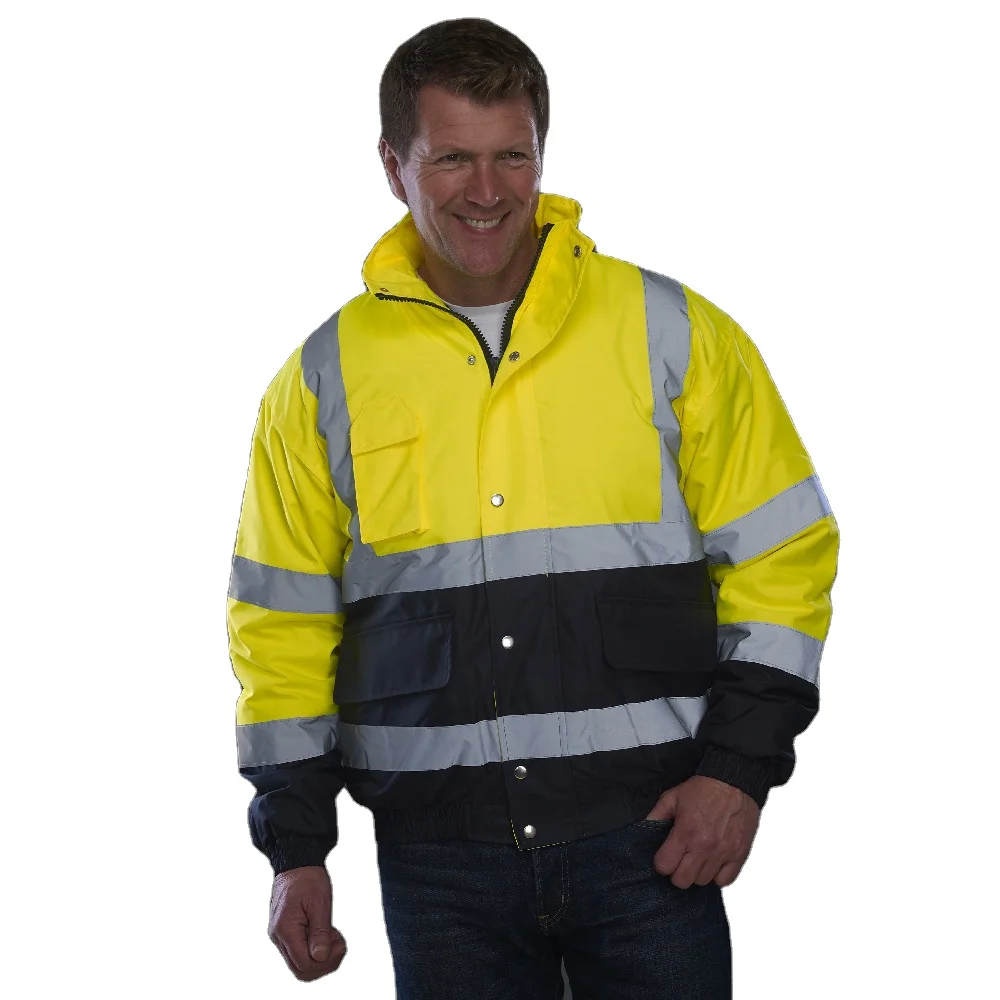 Hi Visibility Reflective Safety Work Clothes Construction Security Workwear Jacket Parka Breathable Waterproof Hooded Uniform