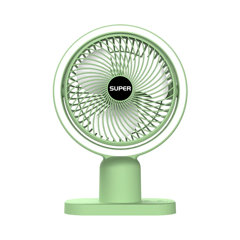 Mini USB Portable Desktop Fan Charging Large Wind Office Home Fill Light Lampstand Type Fan