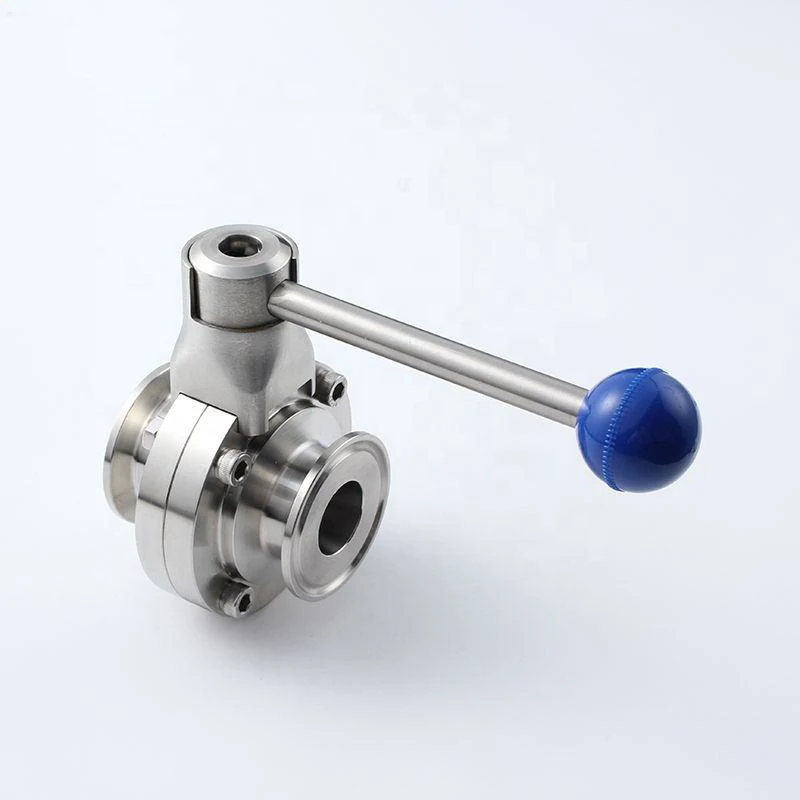 DIN Std Stainless Steel 304/316L Sanitary Grade Tri Clamp Butterfly Valve