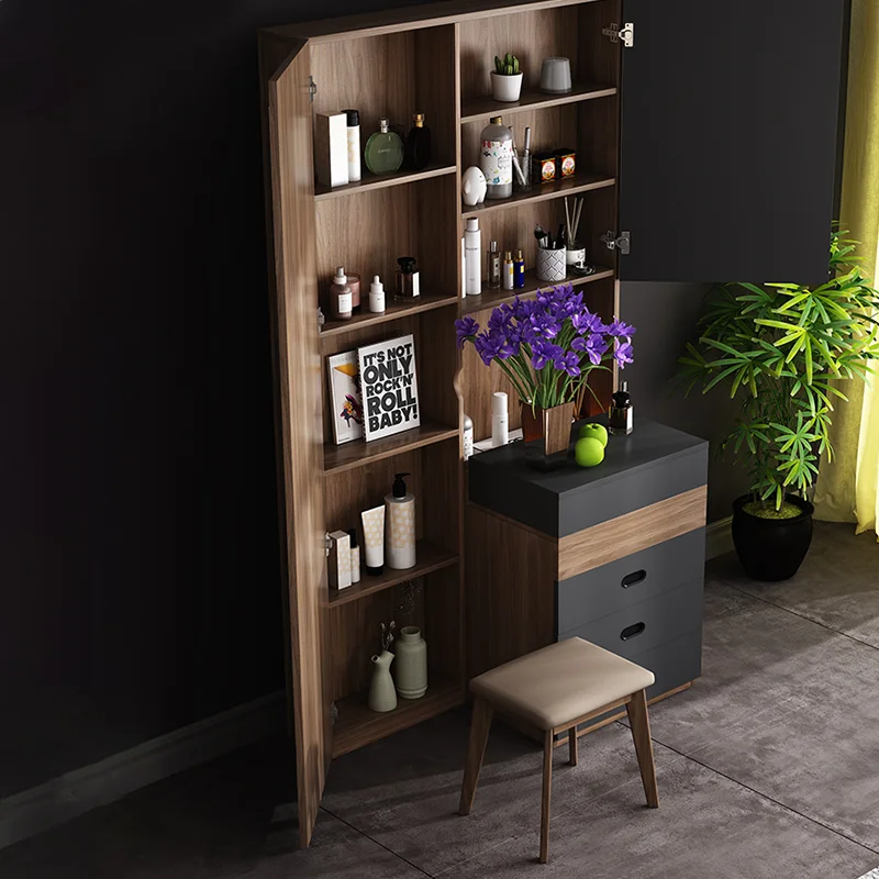 Nordic full-length mirror mini dressing table bedroom furniture dressing table console storage table with mirror