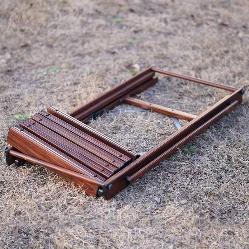 
Simpleme Egg Roll Up Foldable Outdoor Wood Camping Kitchen Table For Picnic 