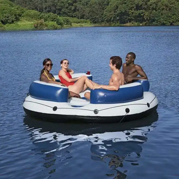 inflatable Floating Island For Lake Pool water River For Lovers and Friend Party sofa boat