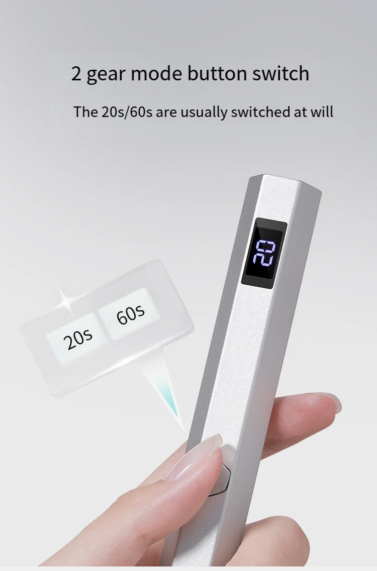 Customized Logo Adjustable Magnetic Nail Light Cheap Price 360 Degree Rotation One Finger Flash Cure Nail Lamp With Holder