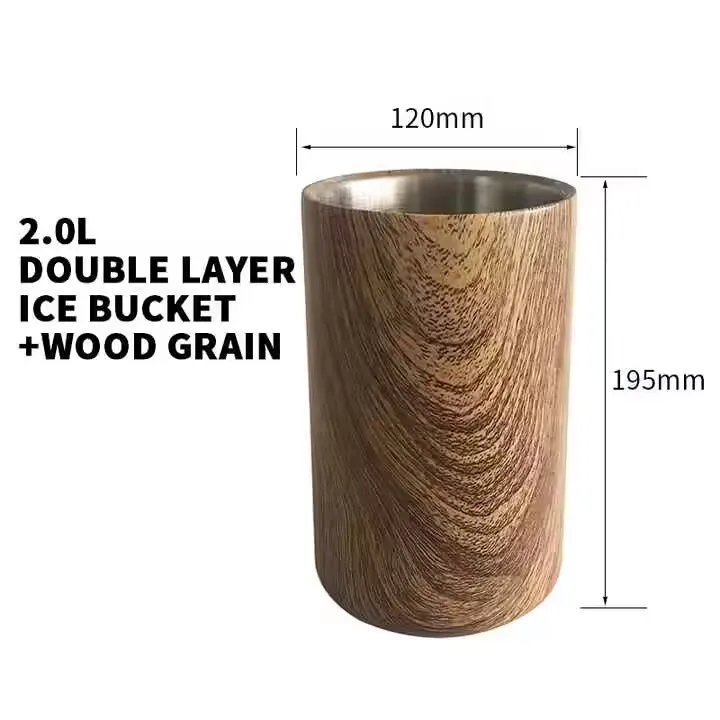 High Quality Wooden Ice Bucket Luxury Wine  Beverage Coolers Traditional Wood Grain Craft