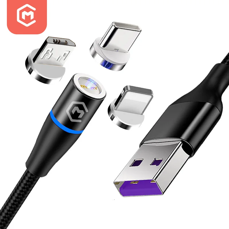 MONFONK 3 в 1 Usb-кабель Магнитный зарядный кабель 3A Быстрая зарядка USB-кабель для