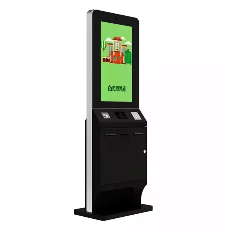 Floor stand 21.5 inch touch screen check in self service kiosk hotel kiosk self check-in