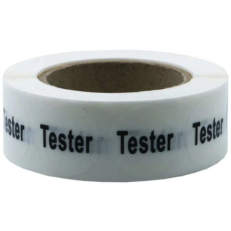 Hybsk 20mm Round Transparent Cosmetic Tester Labels Total 500 Adhesive Stickers Per Roll