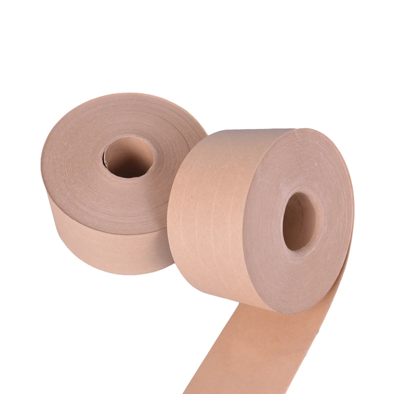 High adhesion Eco Friendly Custom Printed Log Self-adhesive Water Activated Reinforced Kraft Gummed Tape