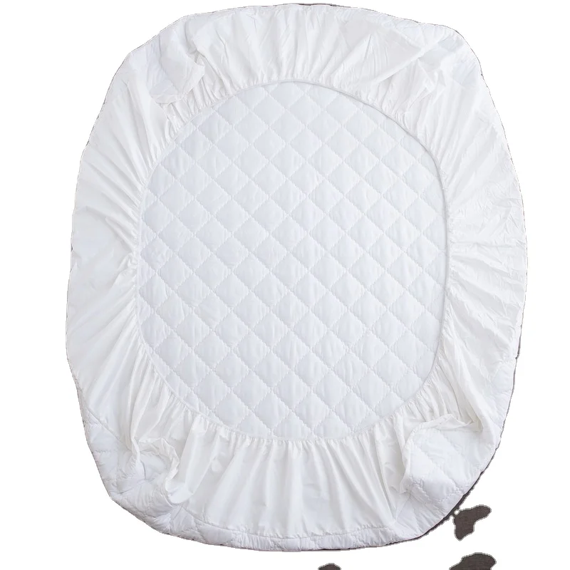 Breathable Quilted White Queen Size Waterproof Mattress Pad Protector Fitted Sheet Mattress Topper Cover