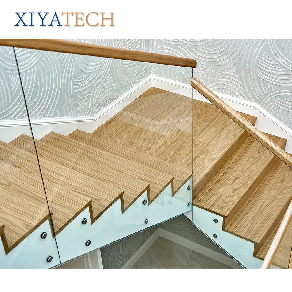 XIYATECH Frameless Glass Railing with Strong Aluminum U Channel for Balcony and Stair, Easy to Clean and Install