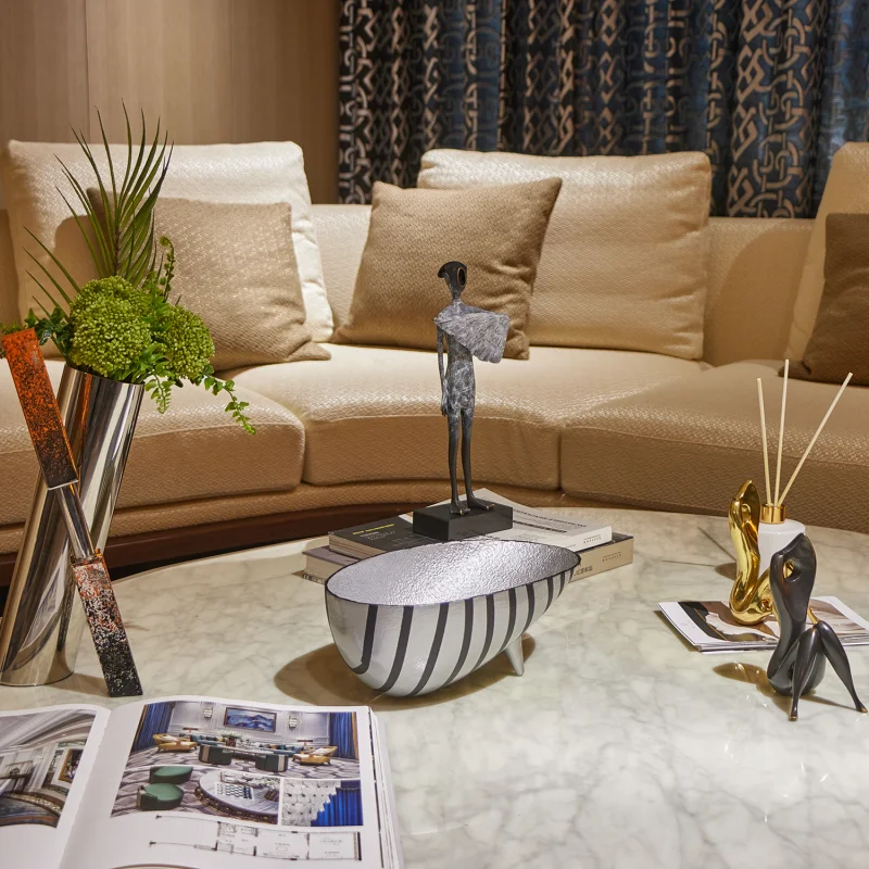 Nordic Black & White Stripe Metal Tray Ornament for Home Decor for Congratulations Occasion