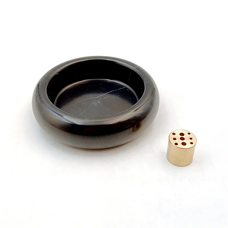 Meditation Beautiful Natural Marble Incense Burner Easy to Catch All The Incense Ashes