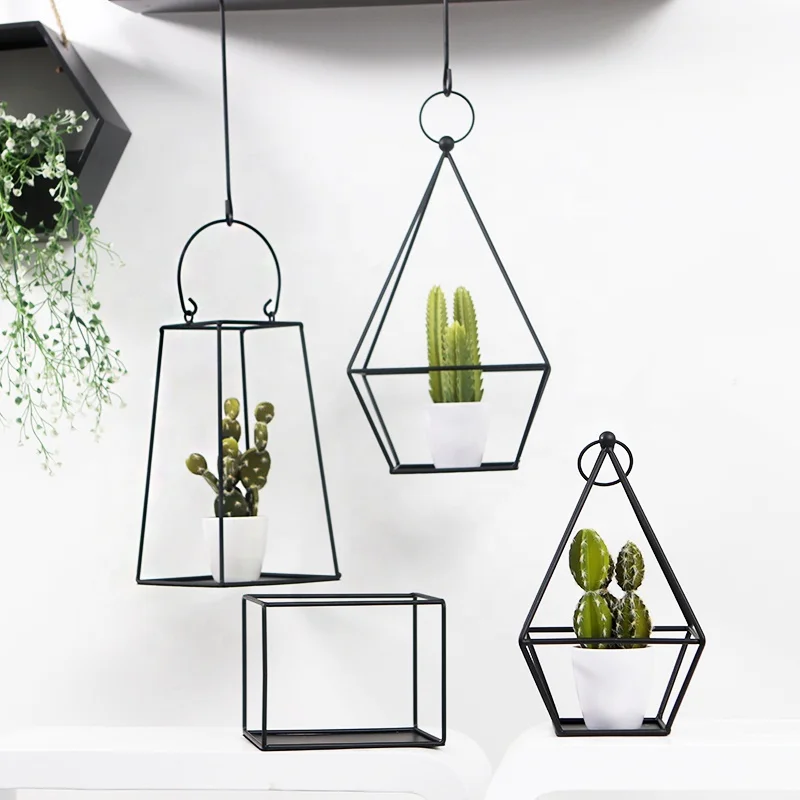 Fantastic Inspired Decorative Hanging Metal Planter Shelf Hanging Decor Home And Garden Wire Planter