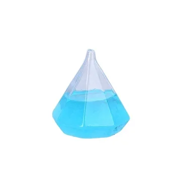 diamond shape glass barometer blue liquid weather station glass craft decorations for all festivals