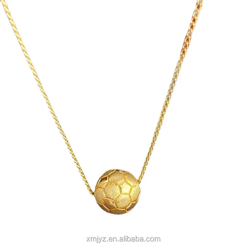 Certified In Stock Wholesale 5D Cyanide-Free Gold Football Bracelet Pure Gold 999 Pendant 5G Gold New Football Earrings Necklace