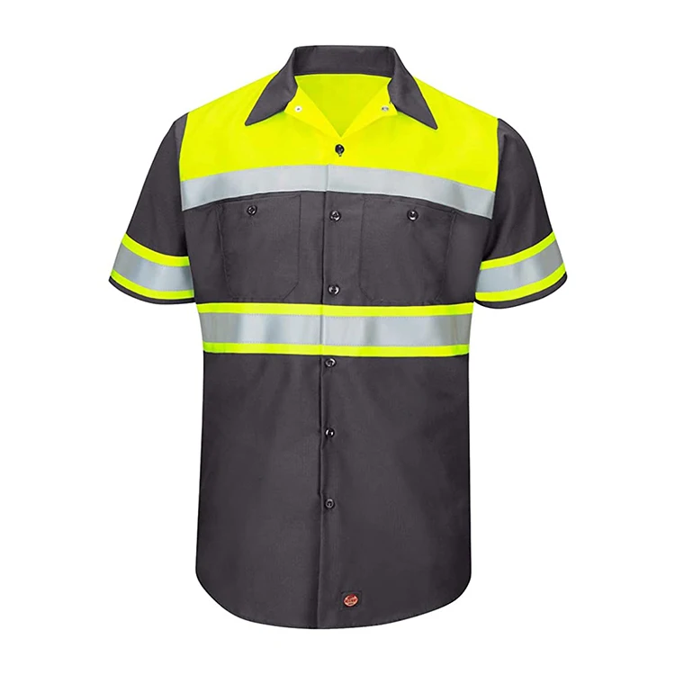 
Custom hi vis reflective workwear polo shirt for worker safety 