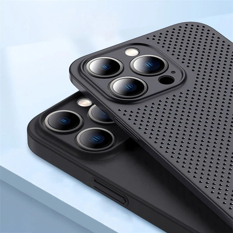 Grid Cooling Ultra Thin Shockproof Phone Back Cover Case For Iphone 15 pro max 14 plus 13 12 11 Heat Dissipation Cell Phone Case