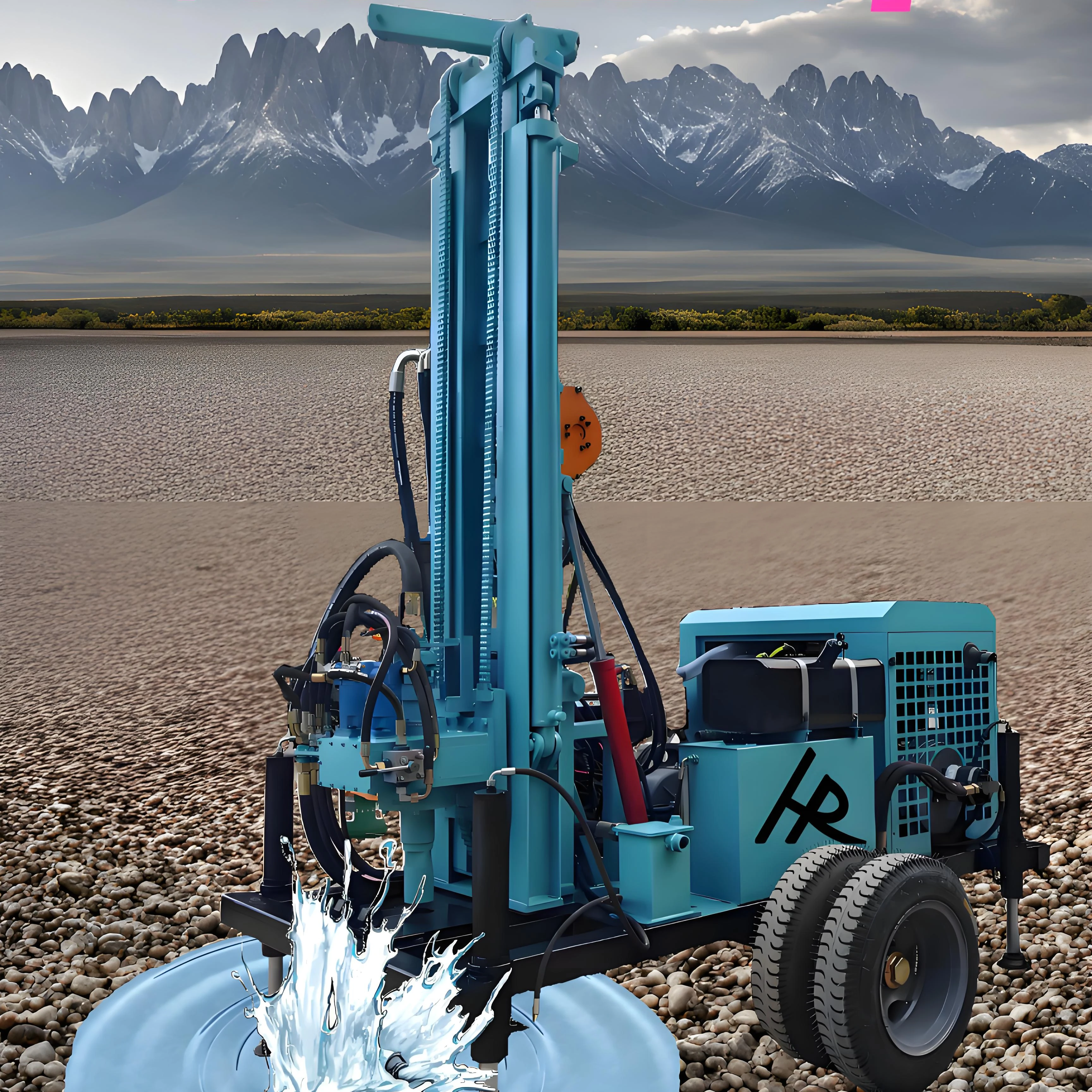 Hongrun customized 300m pneumatic water well drilling rig 78kw hydraulic diesel drilling rig for water well drilling for sale