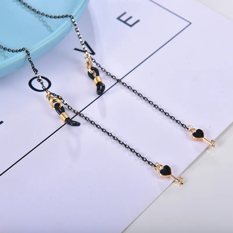 2022 Creative Black Gold Pendant eyewear chain new eyewear accessories metal geometric anti loss hanging rope chain for glasses