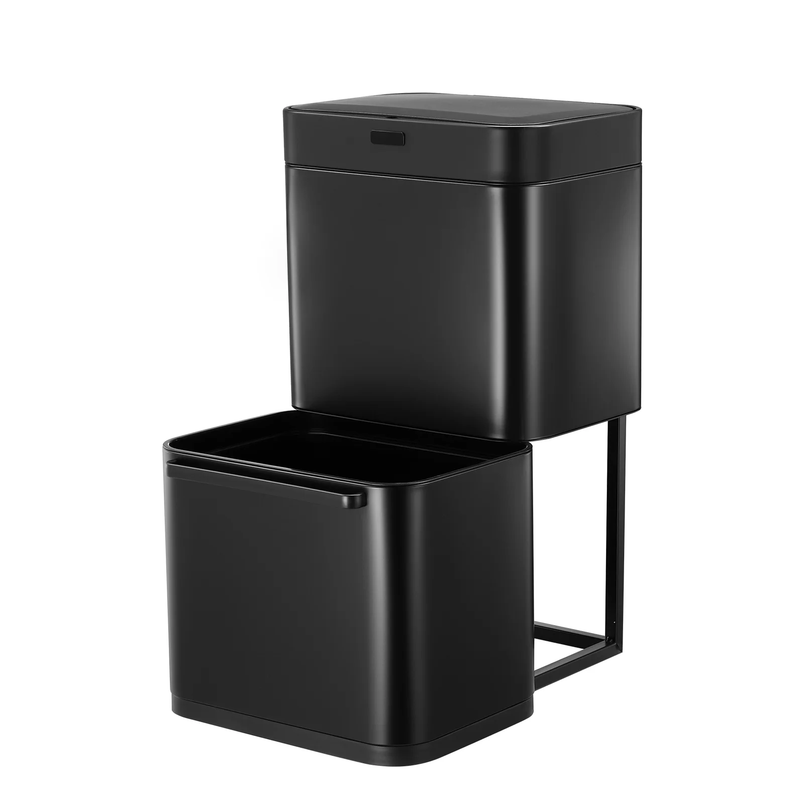 Maxkon 80L черный датчик из нержавеющей стали мусорное ведро Двухслойное кухонное стойкое к отпечаткам пальцев