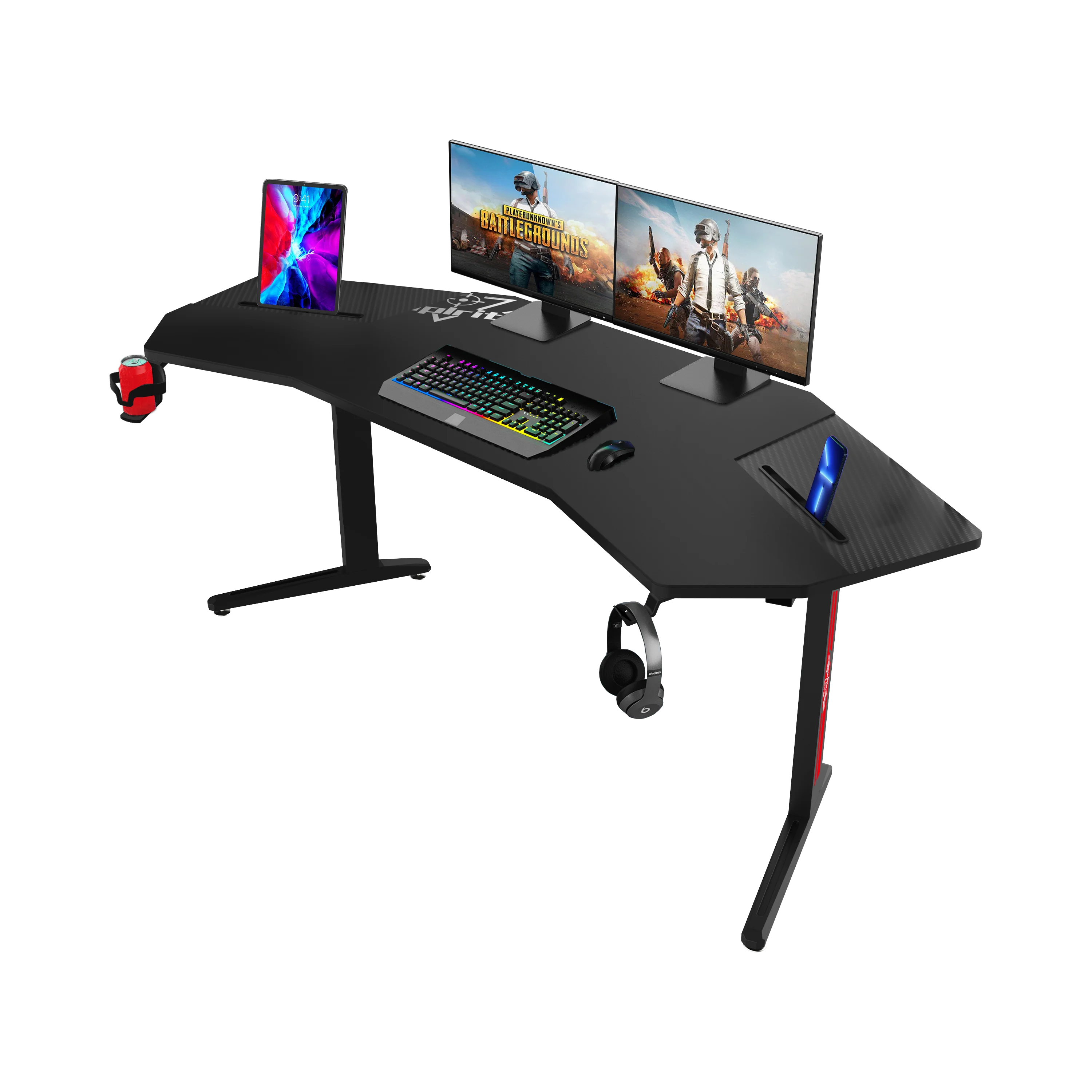 Оптовая Продажа с фабрики, высокое качество, большой игровой стол для ПК 180 см, Электронный спортивный новый черный rgb светодиодный компьютерный игровой стол на заказ