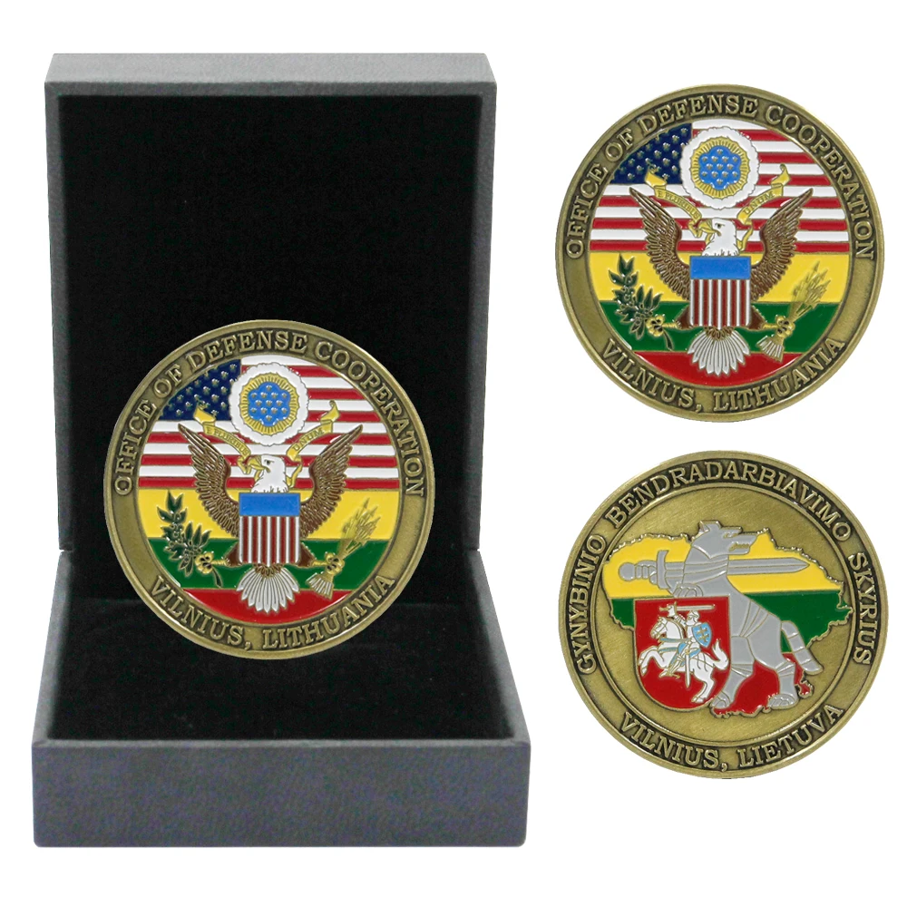  Wholesale Sale Metal Coin With Case Custom Gold Silver Commemorative Collection Challenge