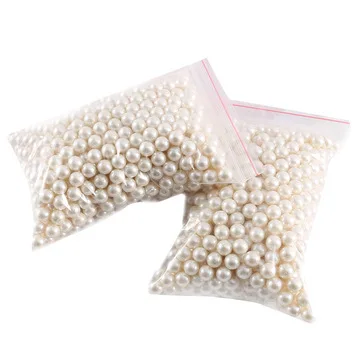 Wholesale Cheap factory price 14mm ABS round pearl in white with hole by kilo For clothing Accessories