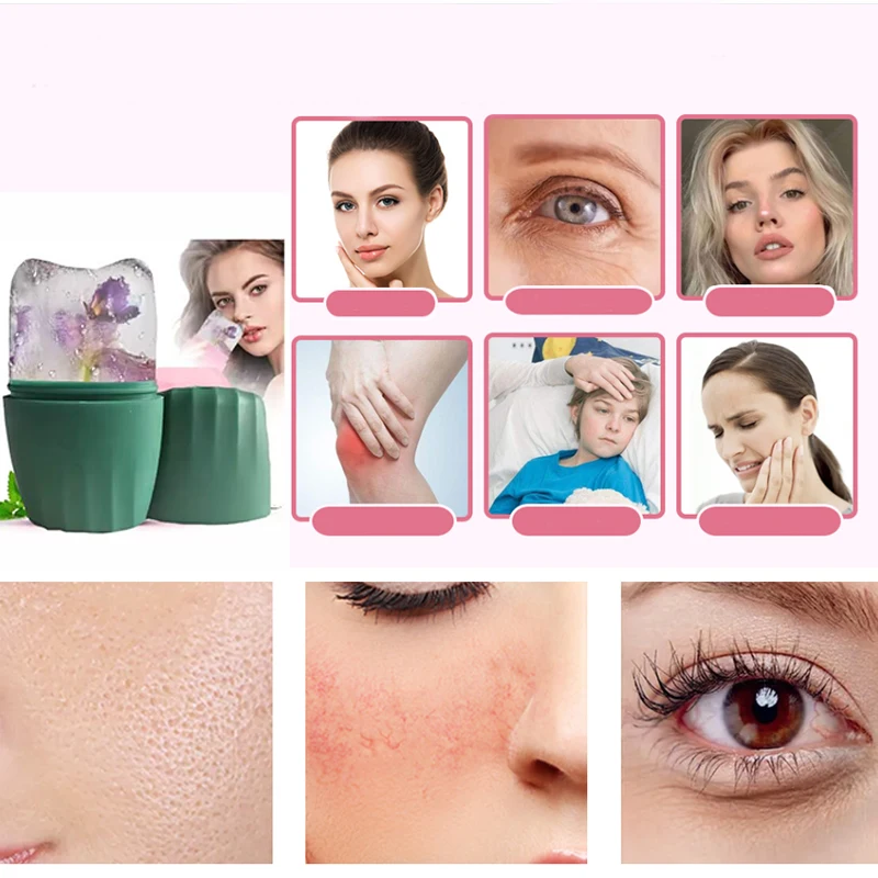 Reusable Silicone Ice Face Roller Silicone Ice Mould Face Eye Massage for Facial Beauty