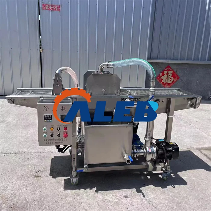 Professional chocolate enrobing equipment peanut sugar bread donut coating machine