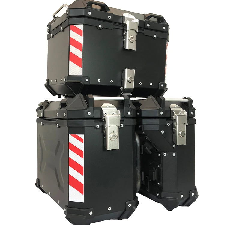 36L F2-MOTO Black Saddle Bags Delivery Trunk Luggage Hard Motorcycle Side Pannier Box