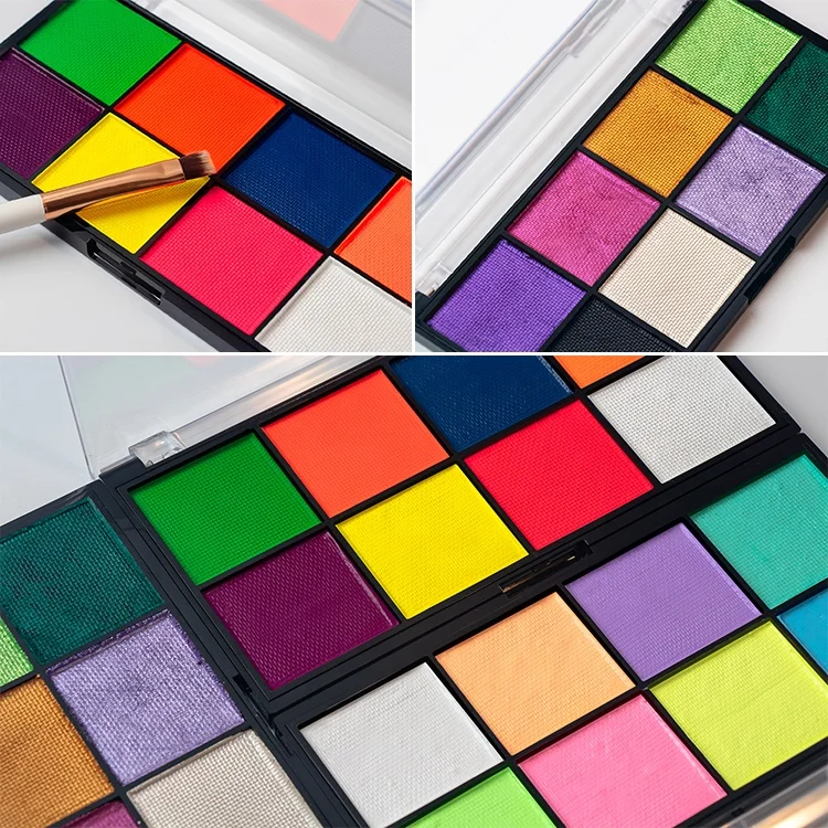 Halloween Art Body Painting Supplies Face Paint Palette Wet Matte Liquid Cake Eyeliner Color