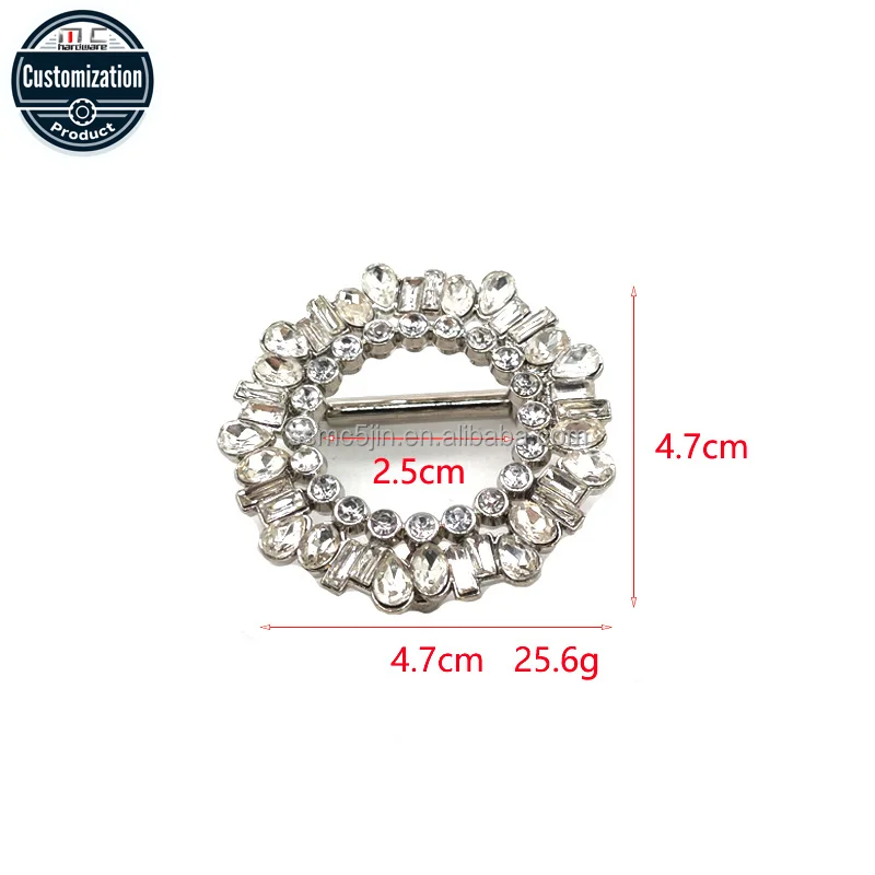 Simple Fashion Metal Inlaid Brick Ring Shape Waist Accessory for Garment Decoration-Pants Belt Buckle Wholesale