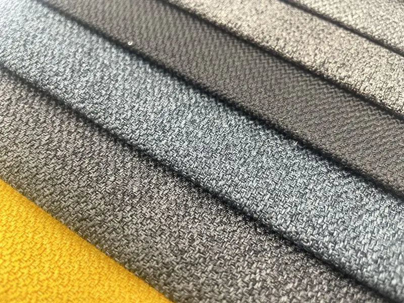 Factory price 100% polyester imitated linen durable cationic uganda sofa cover fabric