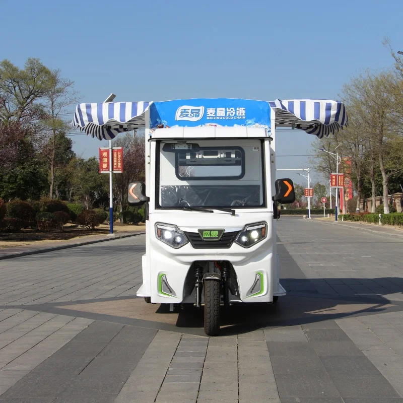 China Manufacturer Mobile Food Trailer Refrigerator Ice Cream Truck Electric Tricycle