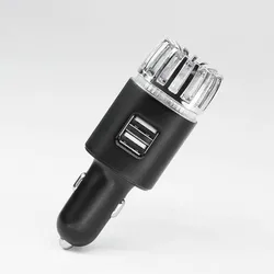New 2022 ETL Factory Price Mini 12V 2-in-1 USB Charger PM2.5 Air Cleaner Ionizer Car Air Purifier