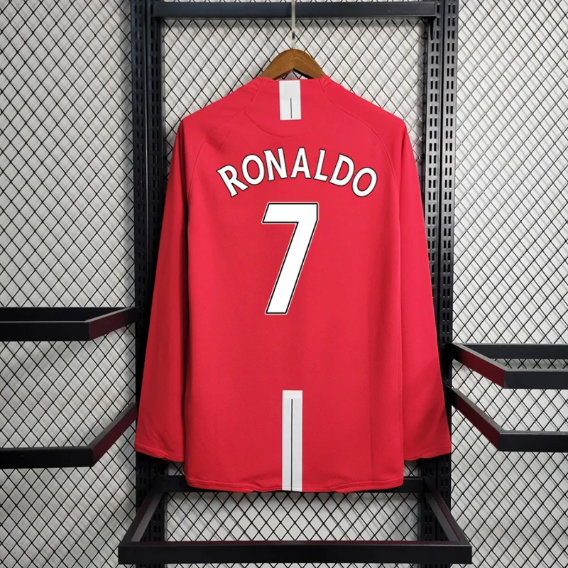 Классическая Клубная футболка для футбольной команды RONALDO в стиле ретро 07 08 2007 2008 CR7 черный Национальный Дизайн комплект из Джерси футбола