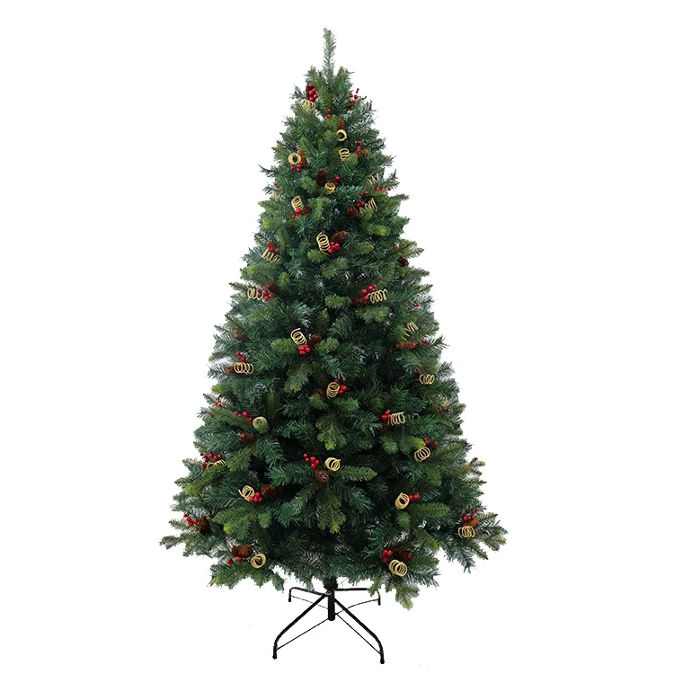 
automatic pop up collapsible decoration Pine cones Red fruit xmas tree frosted finishings pinecones crabapples 