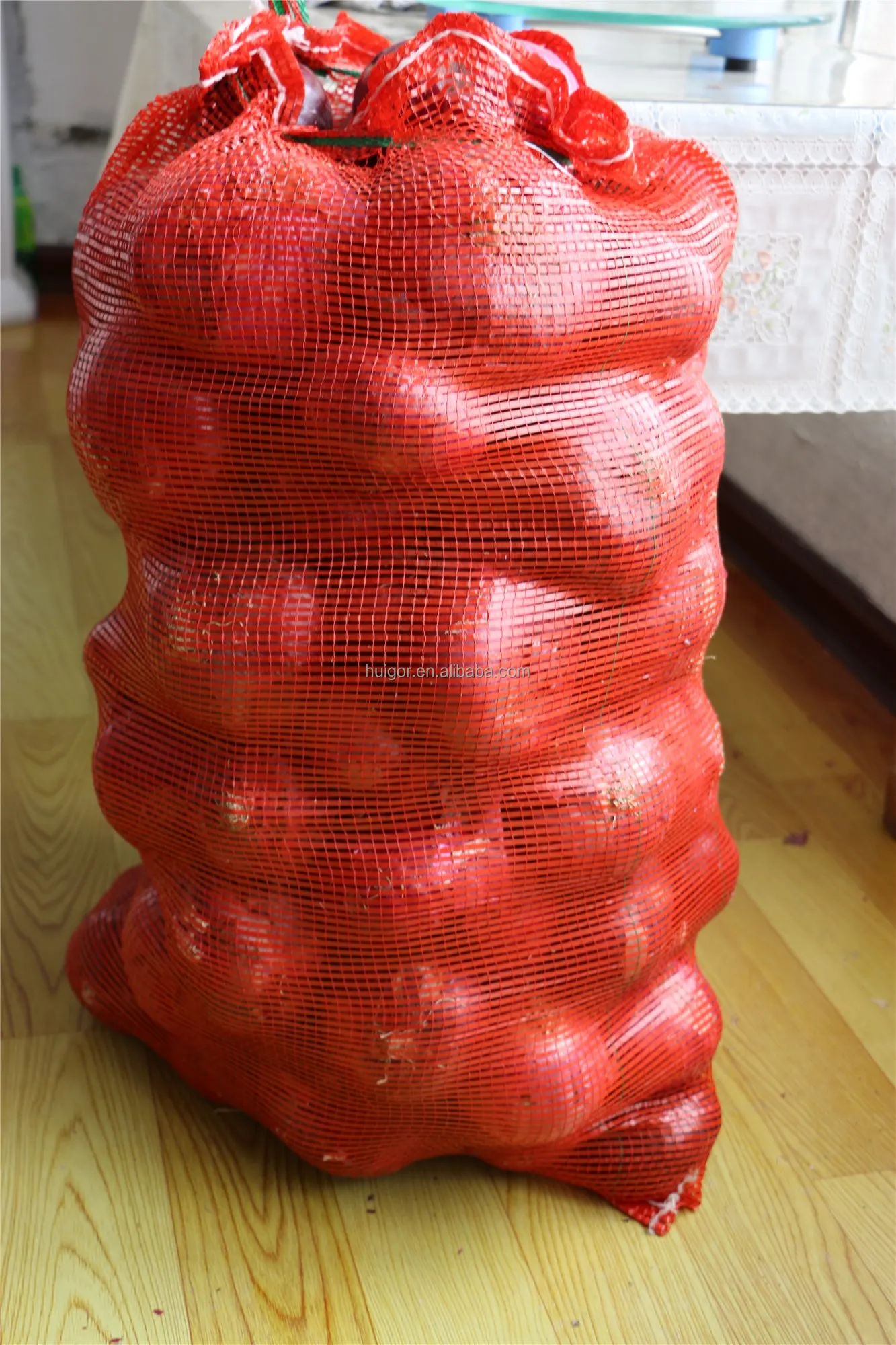 China Wholesale customized mesh bag for Potato onion cabbage green pepper corn vegetables and fruits