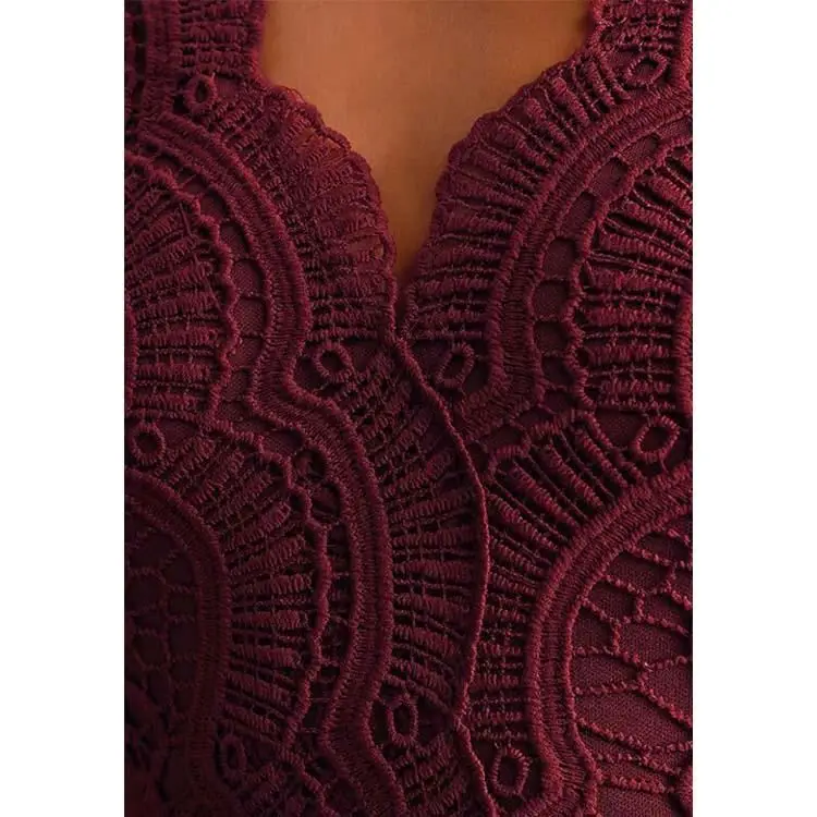 Elegant V Neck Backless Boho Style Bridesmaid Long Lace Sleeve Evening Dress For OEM