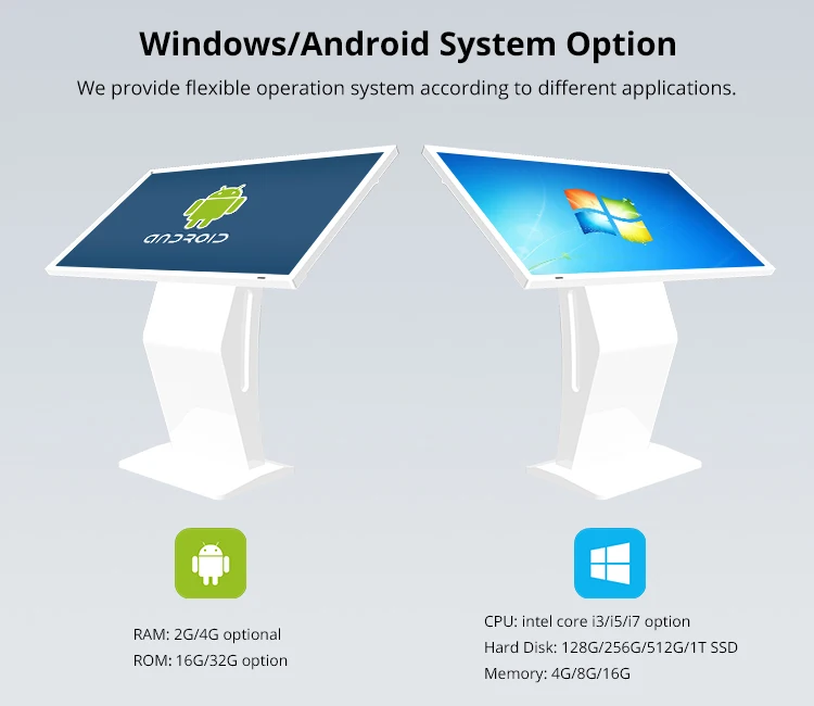 21.5 32 43 inch horizontal advertising kiosk android advertisement kiosk digital signage