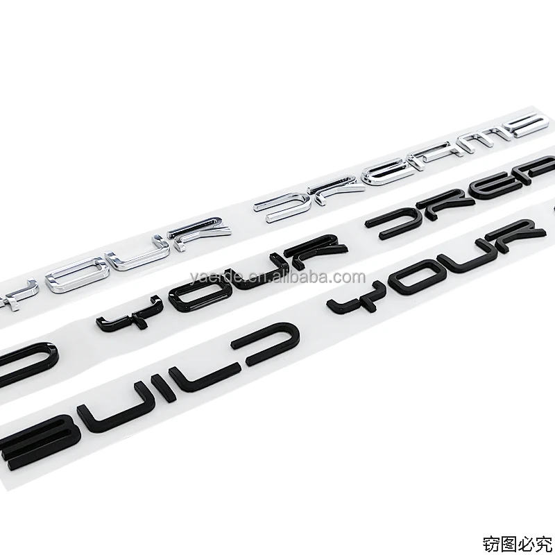 Class Car Styling Refitting Fender Trunk Nameplate Logo Sticker ABS Letters Emblem Build Your Dreams Trunk For BYD
