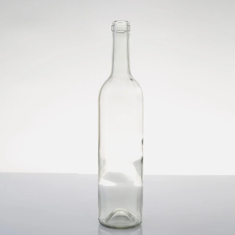 High White 750ml Glass Whisky Wine Bottle Thin Bottom Cylinder Shape Screw Matte Finish 8oz Packaging Storage