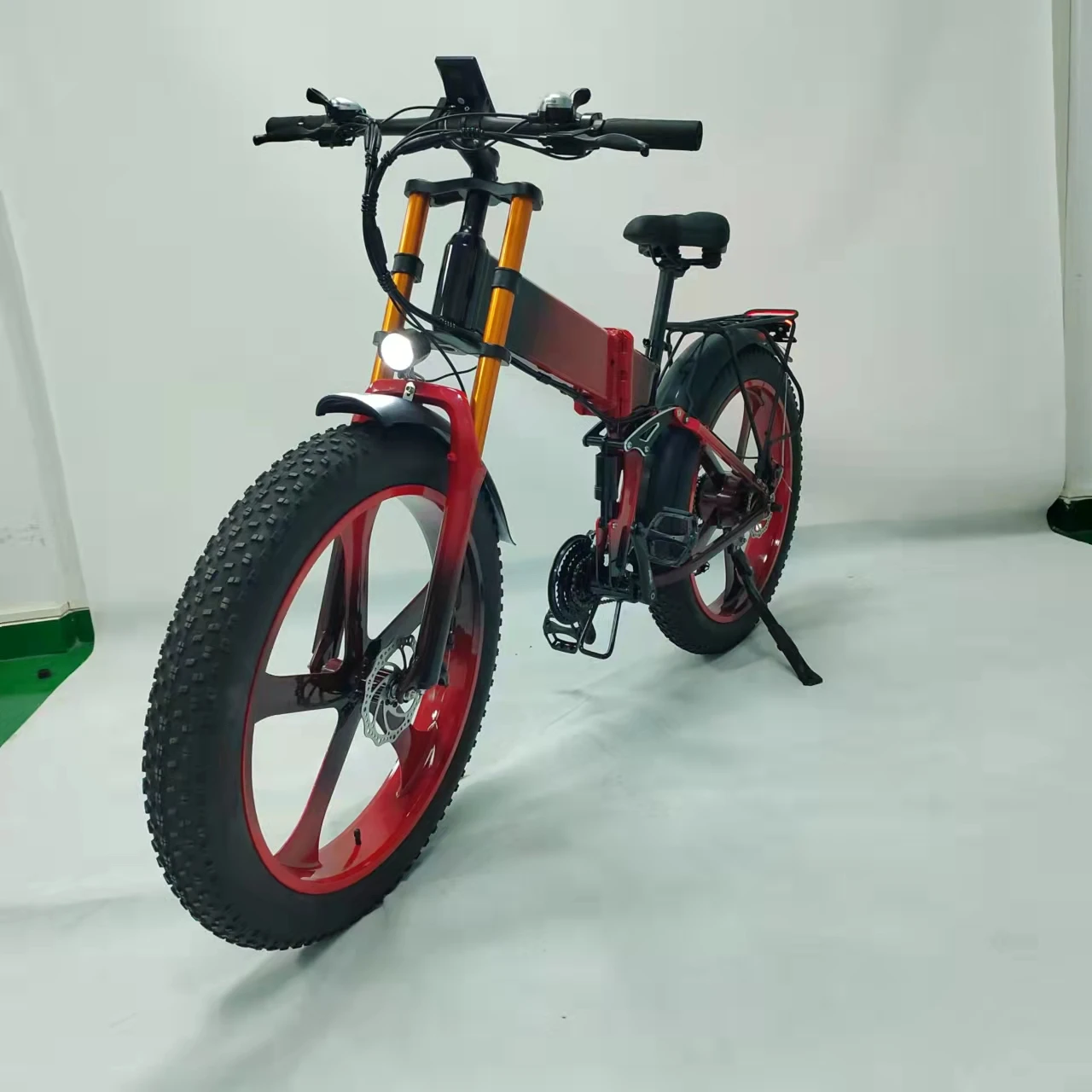 Ebike Battery 21speed Full Suspension Hydraulic Brake 55kmh Folding Fat Tire Electric Bicycle Korea 1000w 12.8/14/17.5/21ah48v