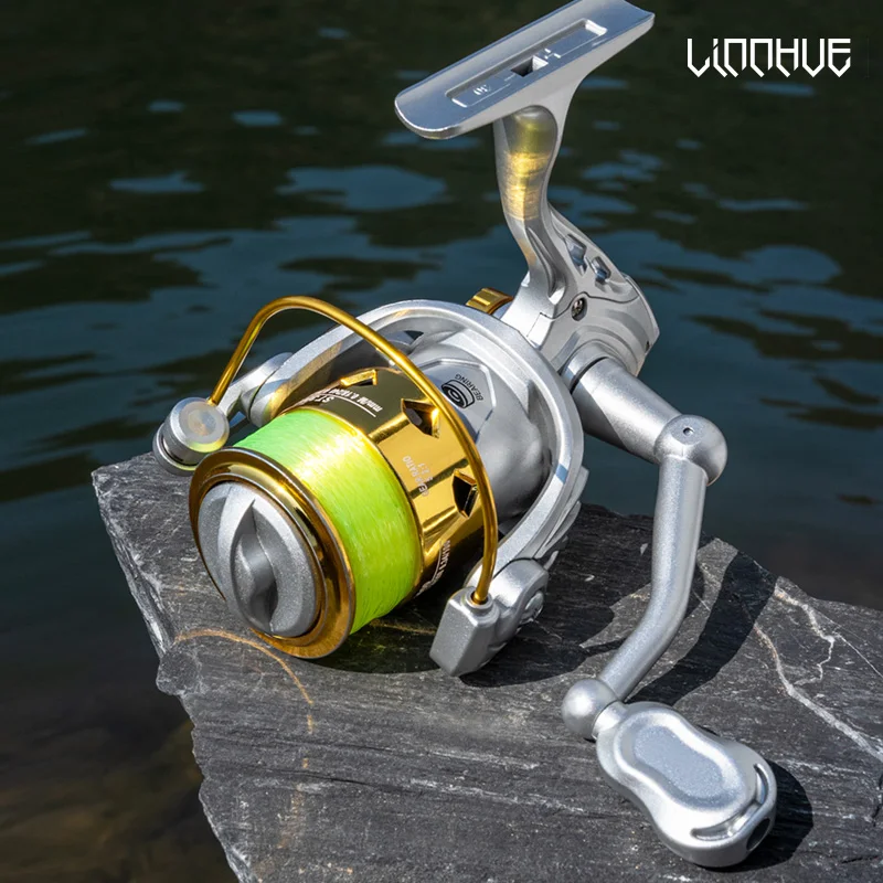 LINNHUE wholesale lightweight ST fishing wheel plastic cheap price spinning reel 5.2:1 gear ratio 8kg max drag foldable handle