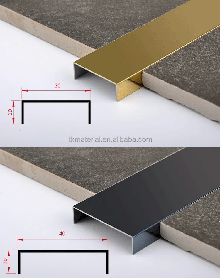 Guangzhou TK Decoration Profile Polished Chrome Floor Stainless Steel Ceramic Tile Trim for Furniture Floor Wall Carpet