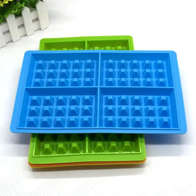 Silicone Chocolate Mould With Waffle Shape, Large Hole Size Cookie Diy Mould ,reusable Washing Soap Mold Trays