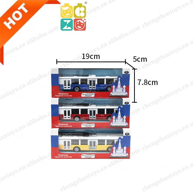 CZ Customized 1:24 Alloy Pull Back Bus Diecast Car Music Light Vehicle Long Bus Model Diecast Car Musical Alloy Toy Bus For Kids